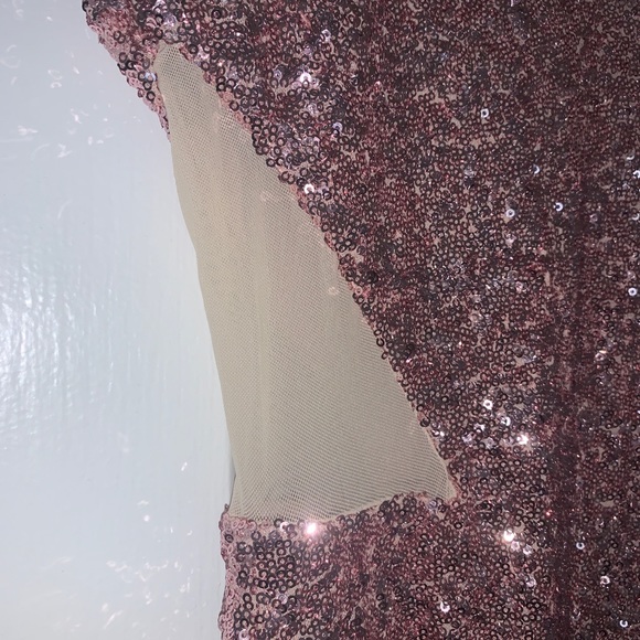 Bebe Sparkly Mesh-side Dress - Picture 5 of 7